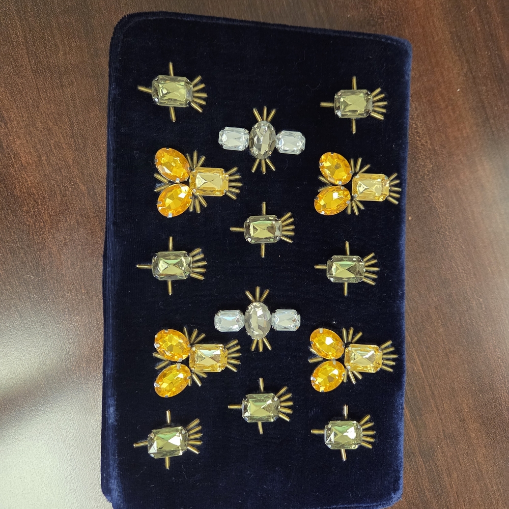 Shiraleah Gold and Orange Hair Brooch Set